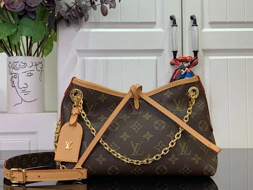 Louis Vuitton (modelo Louis Vuitton CarryAll MM / PM ou Bella Tote em lona Monogram)
